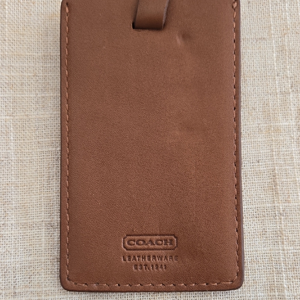 Vintage Authentic Coach Luggage Tag in Tan Leather - Picture 3 of 12